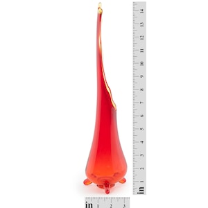 Mid Century Modern LE Smith Amberina Orange Glass Swung Vase