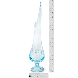 Vintage LE Smith Swung Glass Vase Blue
