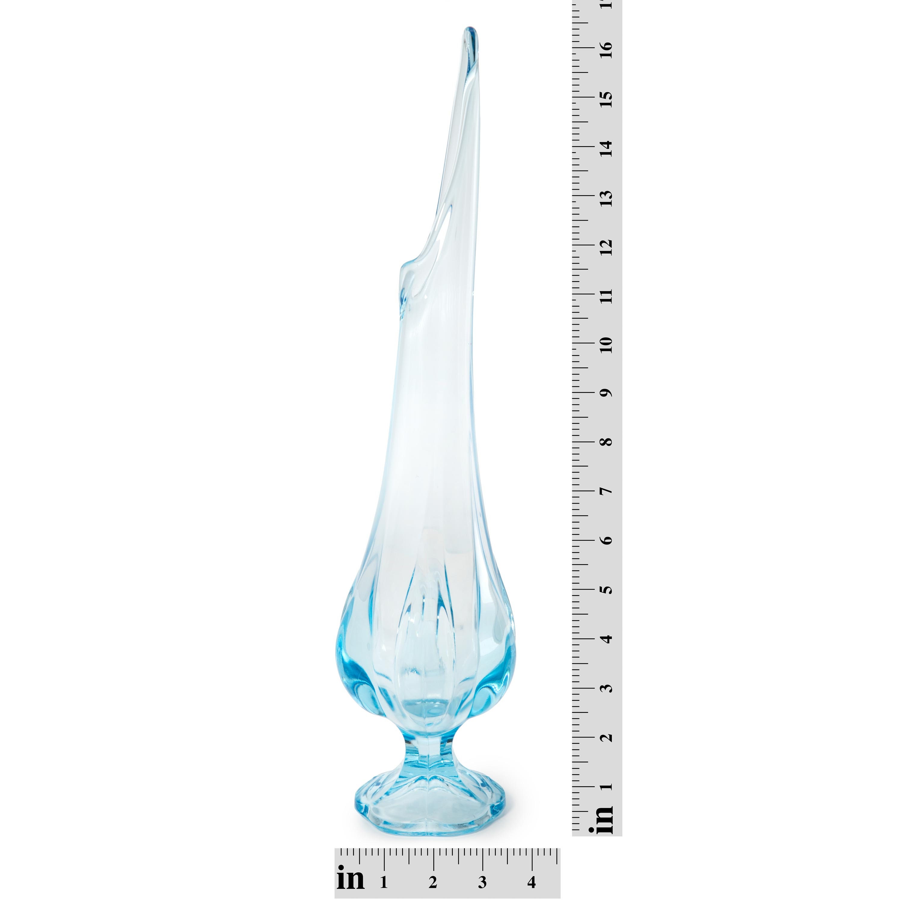 Vintage LE Smith Swung Glass Vase Blue Etsy