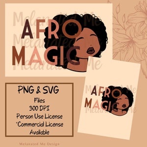 Afro Girl Magic SVG/PNG, Melanin-princess, Black Queen Svg, Afro Baby Girl, Melanin Queen, Black Woman Png, Black Girl Magic, Afro Puff PNG