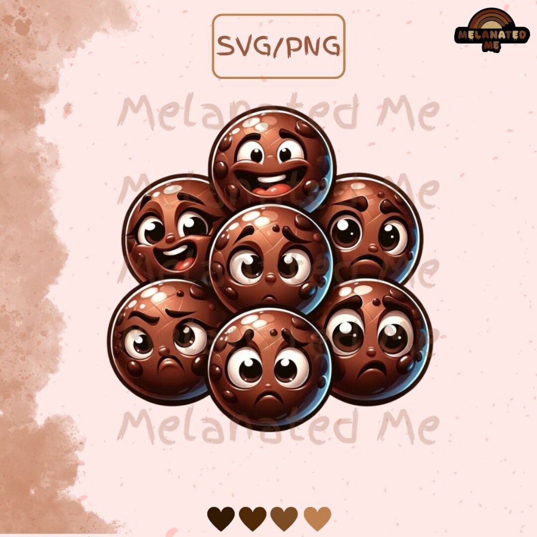 Chocolate Faces SVG/PNG, Black Art / Candy Designs / Cricut / Afro ...