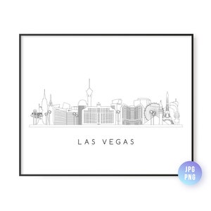 Las Vegas Skyline Print. Las Vegas City Skyline line art. Instant Download. Printable wall art. Digital Download. Downloadable art. jpg, png