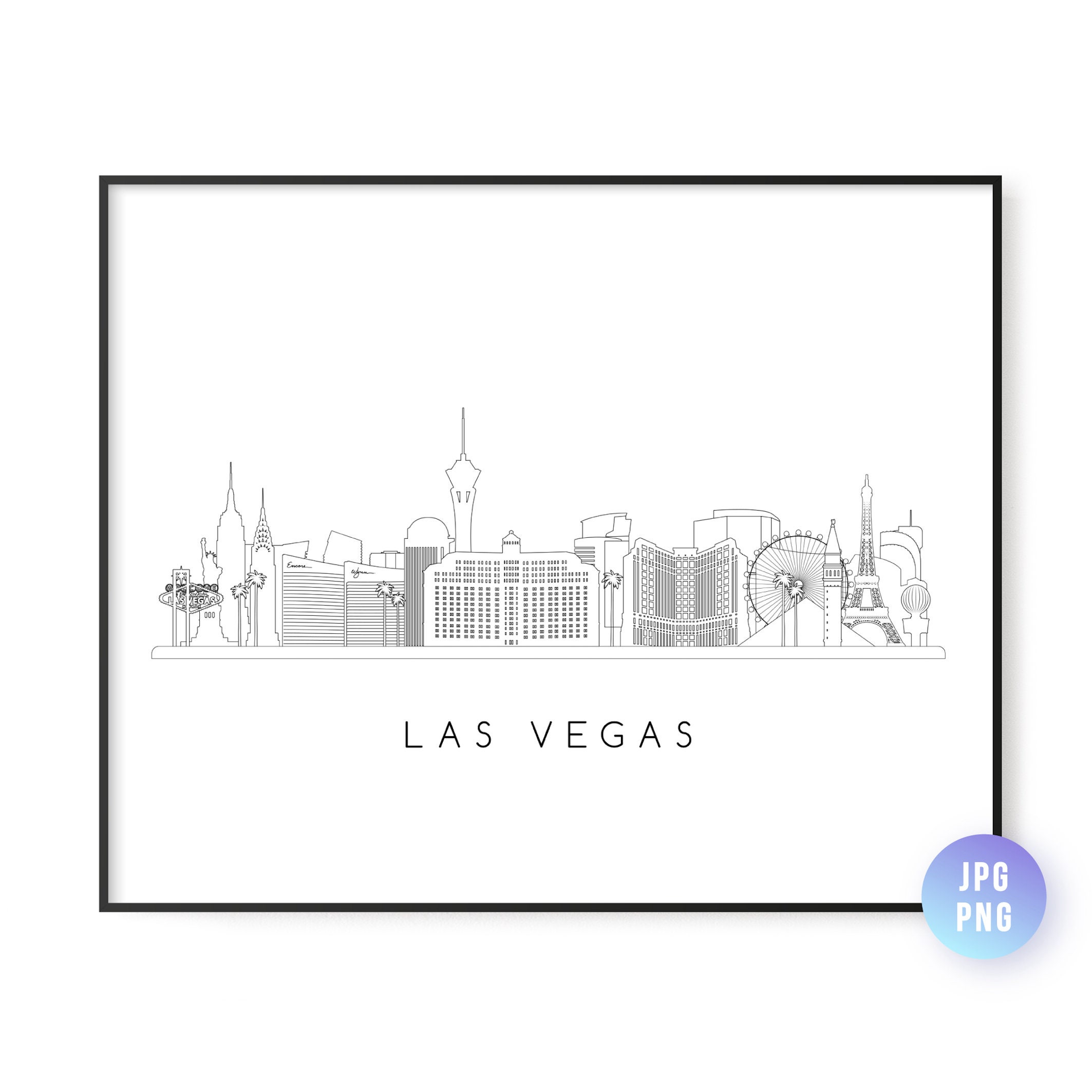 Las Vegas Skyline Wall Decal — Wall Star Graphics