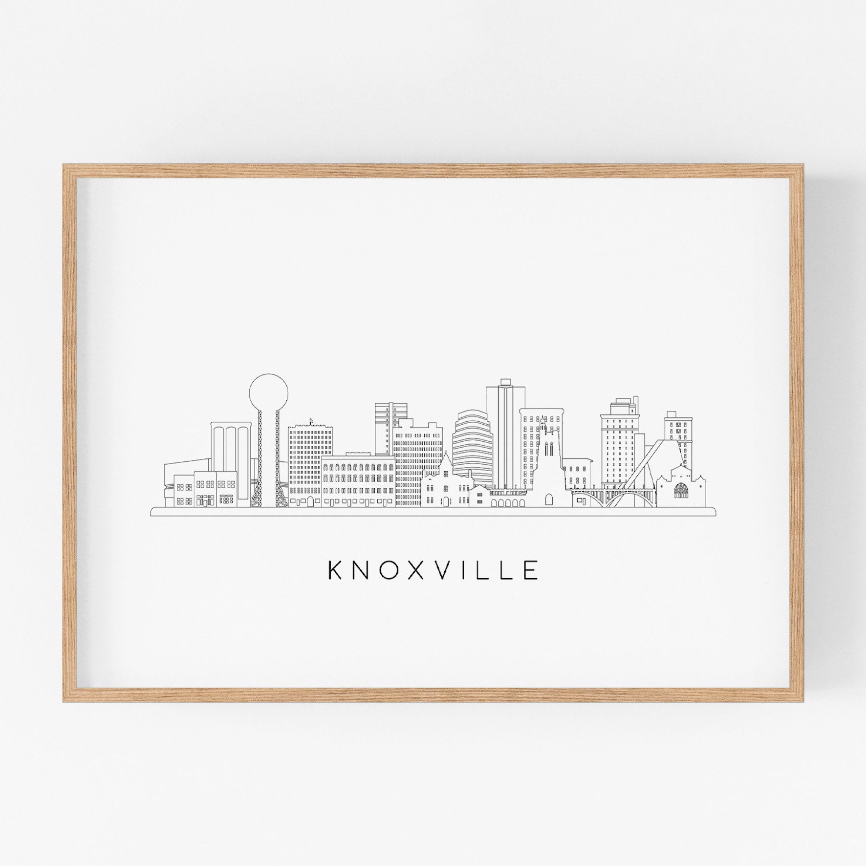 Knoxville Skyline Print. Knoxville City TN Skyline Line Art. - Etsy