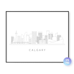 Calgary Skyline Print. Calgary City Skyline line art. Instant Download. Printable wall art. Digital Download. Downloadable art. jpg, png
