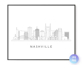 New York Skyline Print. New York City Skyline Line Art. Instant ...