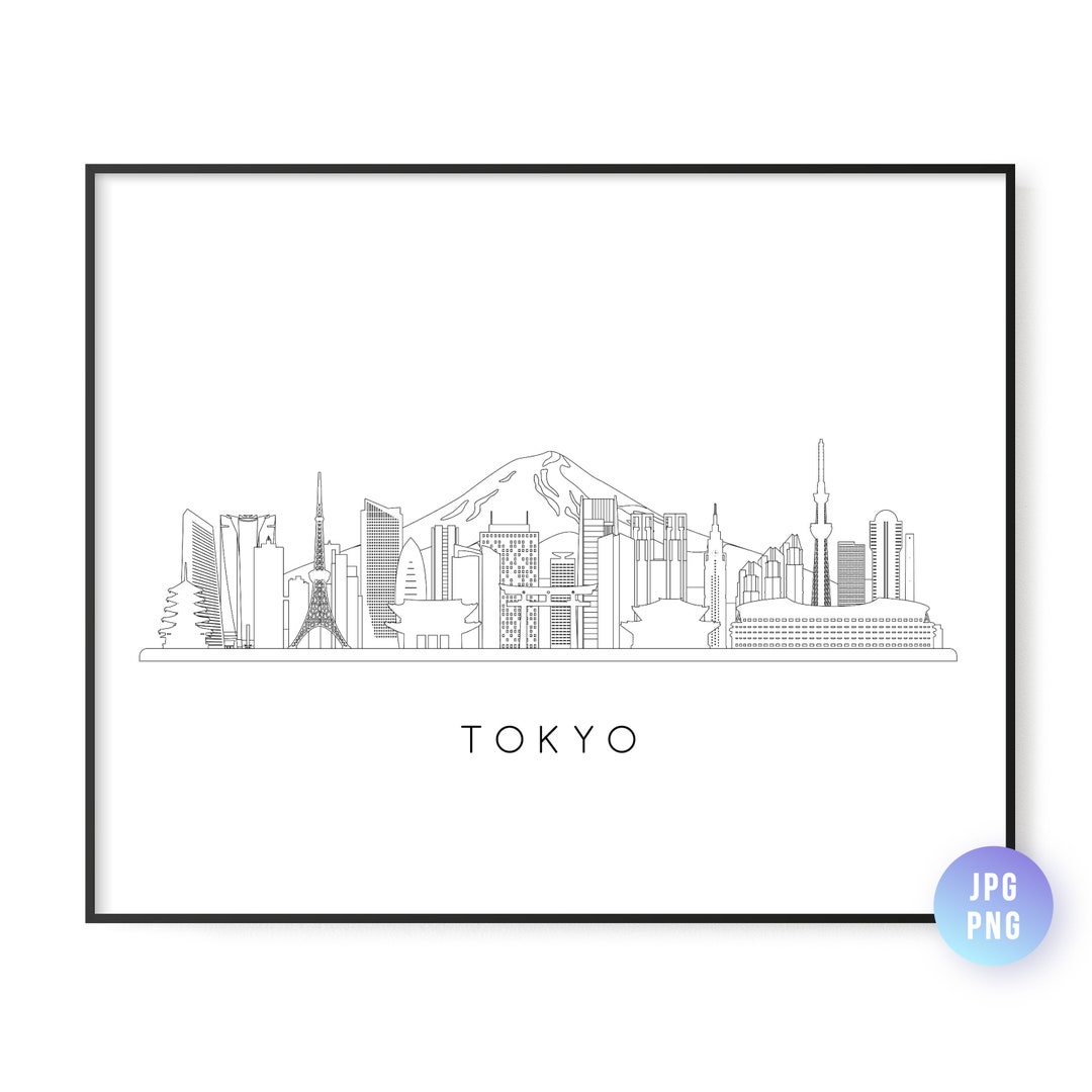 Tokyo Skyline Print. Tokyo City Skyline Line Art. Instant Download ...