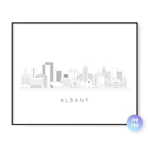 Albany Skyline Print. Albany City NY Skyline line art. Instant Download. Printable wall art. Digital Download. Downloadable art. jpg, png