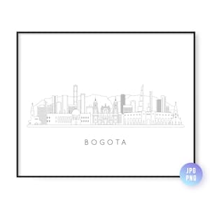 Bogota Skyline Print. Bogota City Skyline line art. Instant Download. Printable wall art. Digital Download. Downloadable art. jpg, png