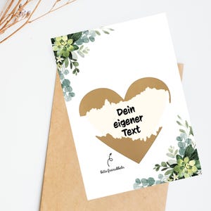 10x Rubbelkarte mit Herz, Hochzeitskarte save the date, persönliche Botschaft, Hochzeitsgäste Überraschung, DIY Gutschein, Rubbellos