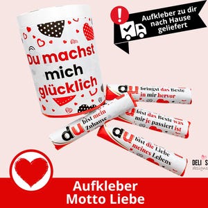Duplo Banderolen Liebe, romantisches Geschenk Valentinstag, DIY Geschenkidee Frau, Jahrestag Mann, Hochzeitstag Partner, Aufkleber Versand