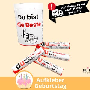 Duplo Banderolen Geburtstag - persönliches kreatives Geschenk, Überraschung Frau, witziges Mitbringsel Mann, DIY Aufkleber, Sprüche Sticker