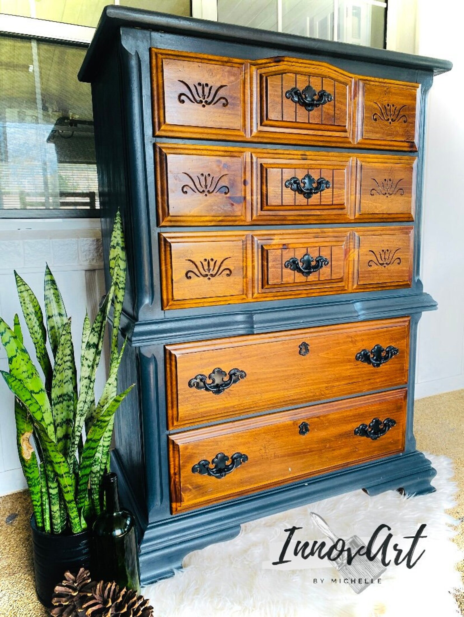 SOLD Beautiful Vintage Tall Dresser - Etsy