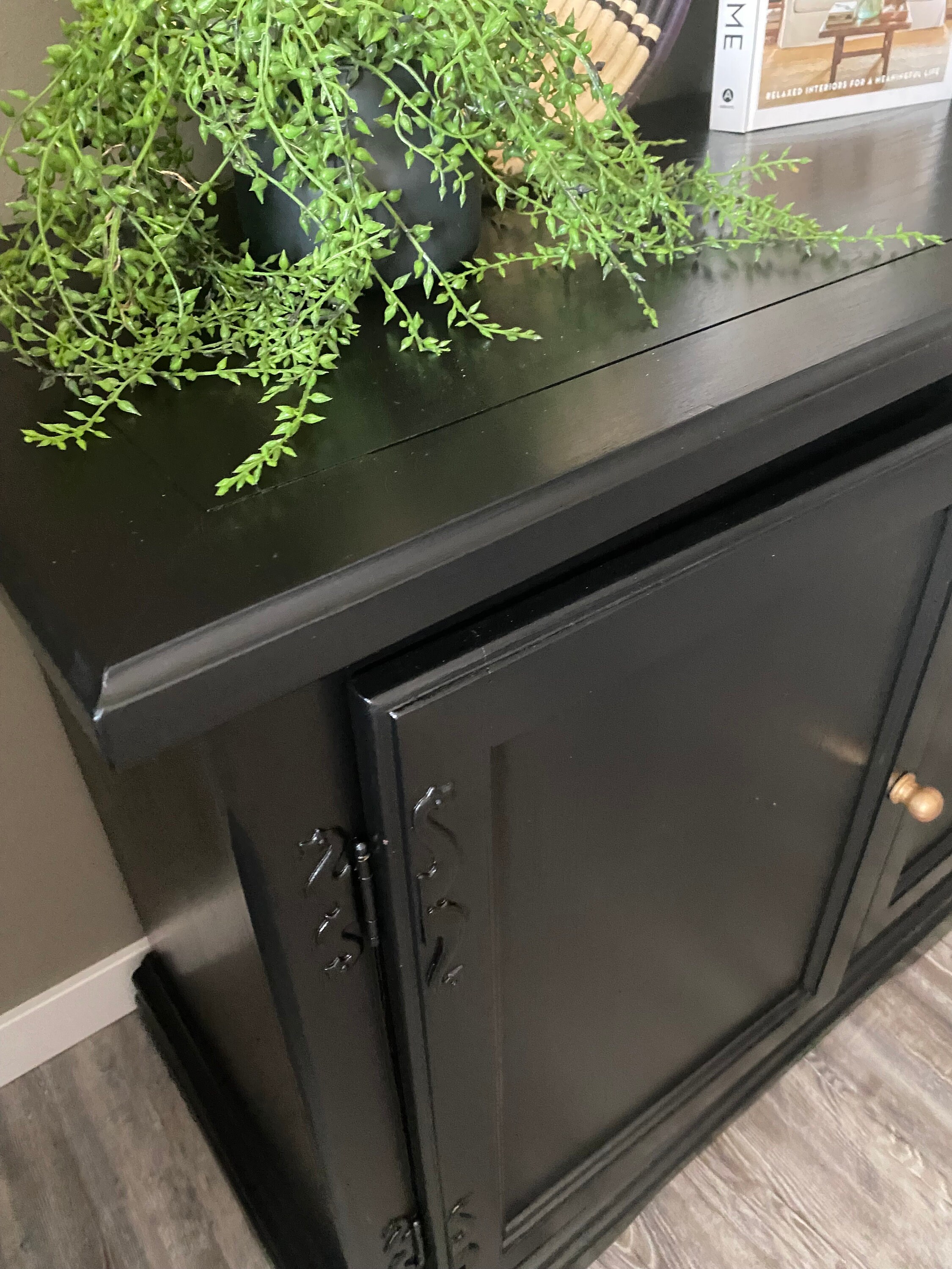 SOLD. Hand Painted Black Sideboard, Buffet, Credenza - Etsy