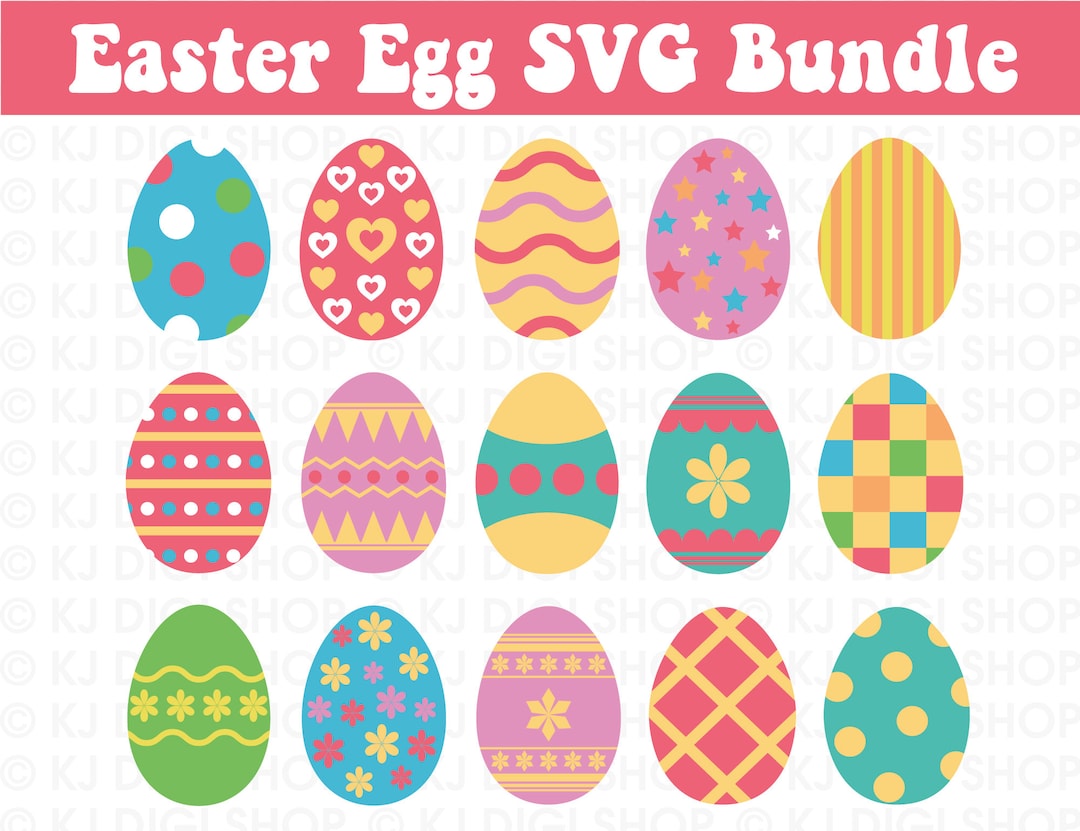 Easter Eggs SVG Bundle Happy Easter Svg for Shirts Easter Laser Svg ...