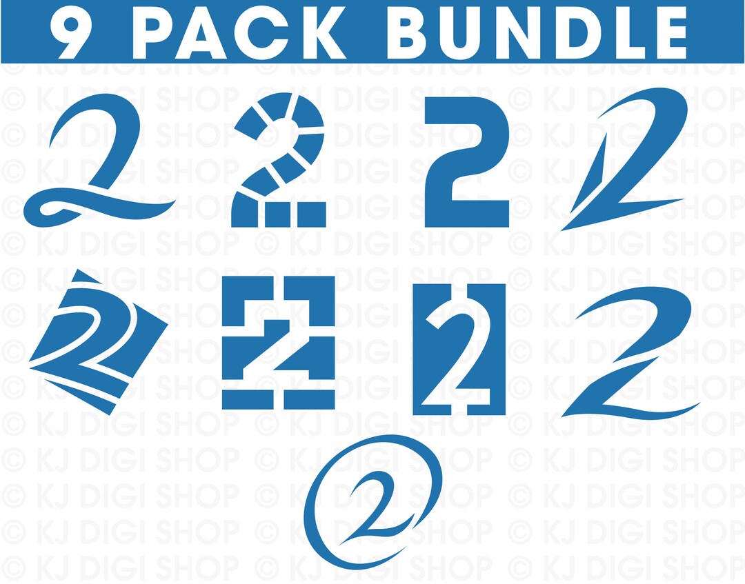 SVG Number 2 BUNDLE Svg Files for Cricut Svg Numbers Svg for Shirts