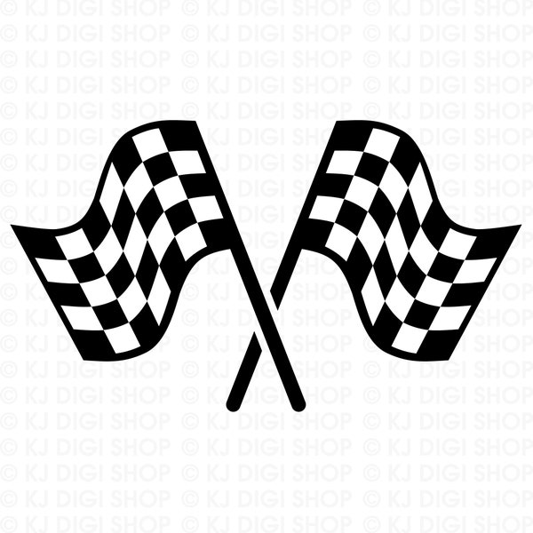 Crossed Racing Flags SVG Finish Flag SVG Checkered Flag SVG Checkered Racing Flag svg Checker Flag Cut File Topper digital download svg png