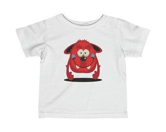 Baby Fine Jersey Tee, Monster kinder T-Shirt, Kinder T-shirt, Kinderkleding, Kinderkleding, Stoer kinder T-shirt