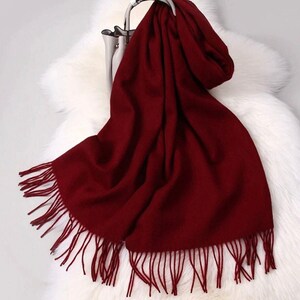 Women Plaid 100% Real Wool Shawl Scarf Winter Echarpe Pashmina WrapsTassel  Neck Warm Pure Wool Poncho Scarf Foulard