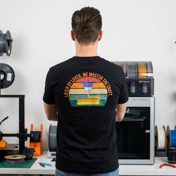 3D Printing Shirt | Maker T-Shirt | Layer by Layer We Master the Craft | 3D Printer Gift | Engineer Shirt | Hobbyist Teector Shirt