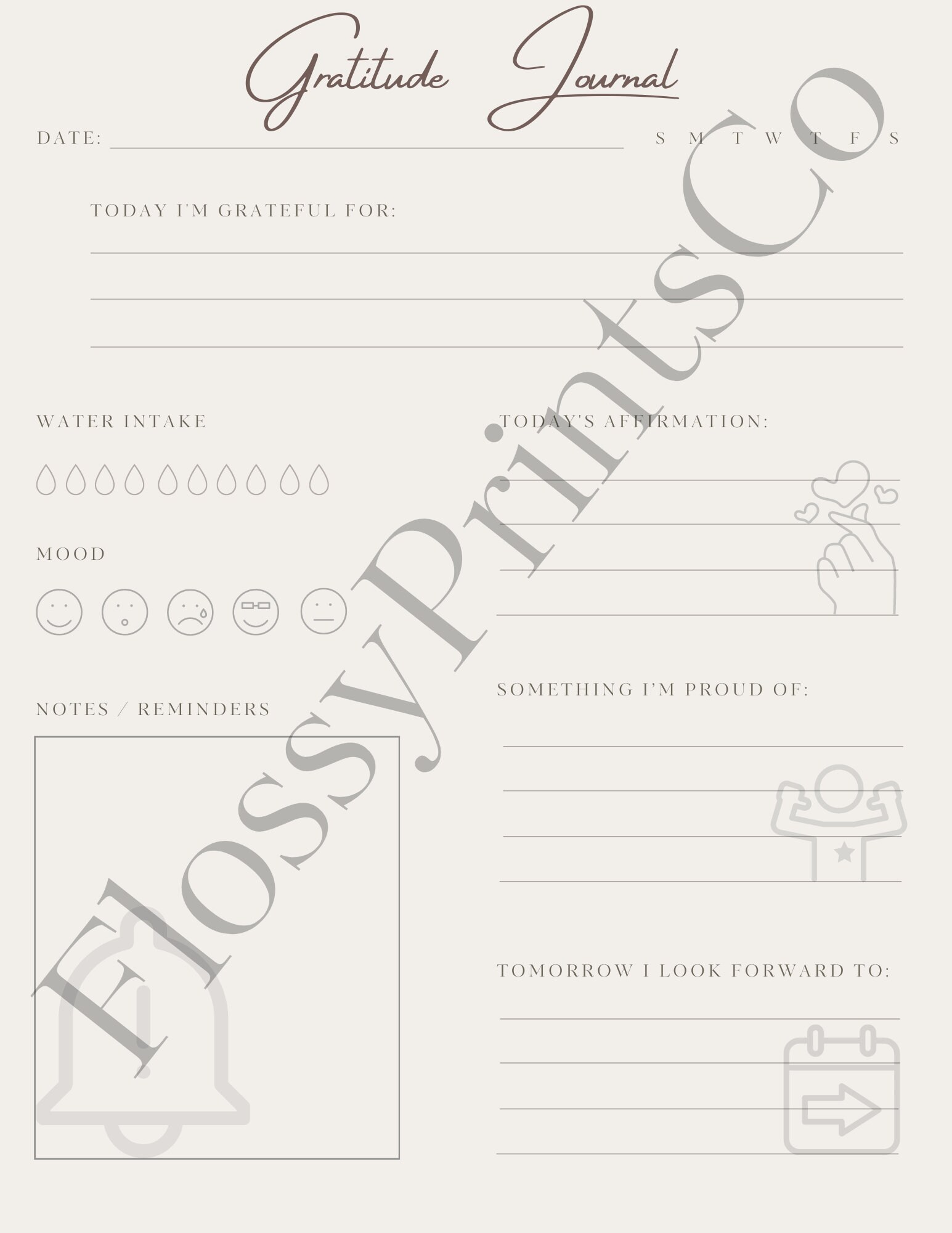 Printable Daily Gratitude Journal - Etsy
