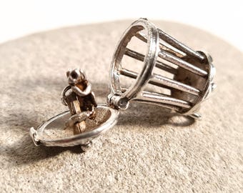 Vintage Mid-century Sterling Silver Monkey in a Cage Articulated Charm: Collectible NUVO Jewellery
