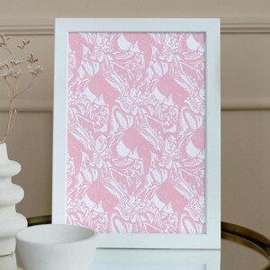 Art Print &quot;Pink Stockings&quot;, Digital Poster, Pastel Pink Print, Bedroom Wall Art, Preppy Art, Pink Room Decor, Instant Download, Printables