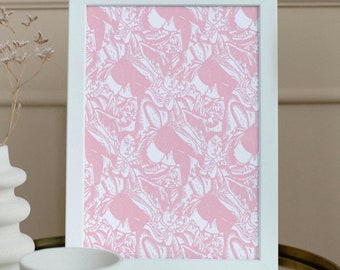 Impressão artística "Meias Rosa": Decoração de quarto em tons pastel, arte de parede estampada para imprimir, feminina (download digital)