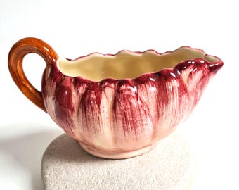 Vintage Pink "Water Lily" Sauce Boat: Shorter & Son Staffordshire Pottery, 1940s English Floral Tableware