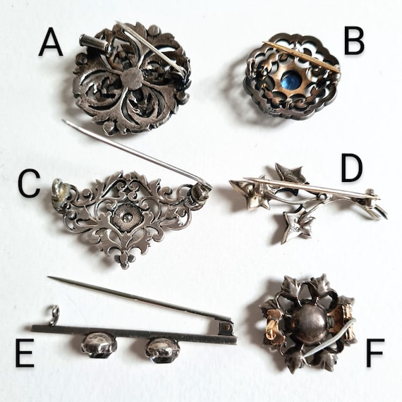 Antique Solid Silver Paste Brooch: Victorian Edwa… - image 8