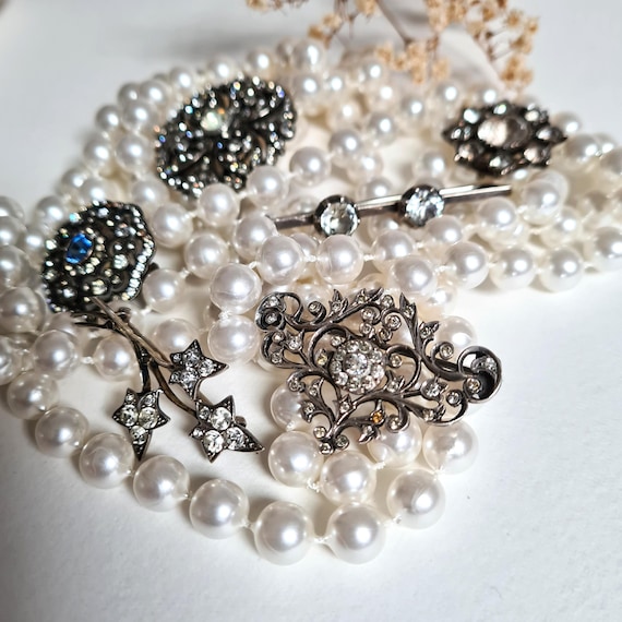 Antique Solid Silver Paste Brooch: Victorian Edwa… - image 4