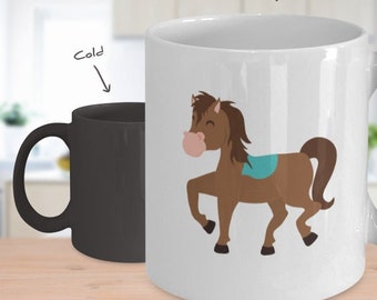 Horse discovery for kids - heat color changing mug - gift for kids - Pony mug, Horse Gifts, Horse Cup, Horse Lover Gifts, Horse Coffee Cup