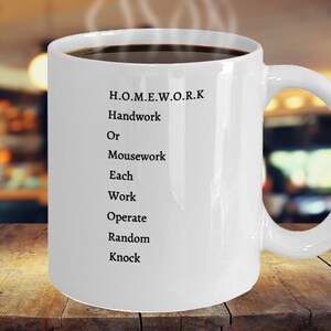 Taza de tarea - Tazas de comedia - Tazas divertidas de tarea - Taza de trabajo - taza de café de tarea - Taza de tarea divertida