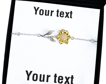 Bracelet tournesol - message personnalisé pour elle - anniversaire, 16 ans, anniversaire