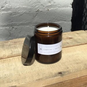 Campfire Smoke Soy Candle, Earthy Wood Spice Candle, Natural Essential Oil Candle, Hand Poured Soy Wax Candle, Rustic Home Gift