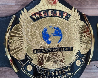 Cinturón de título de campeón de águila alada, oro de 24 k, zinc de 4 mm, tamaño adulto, cuero genuino