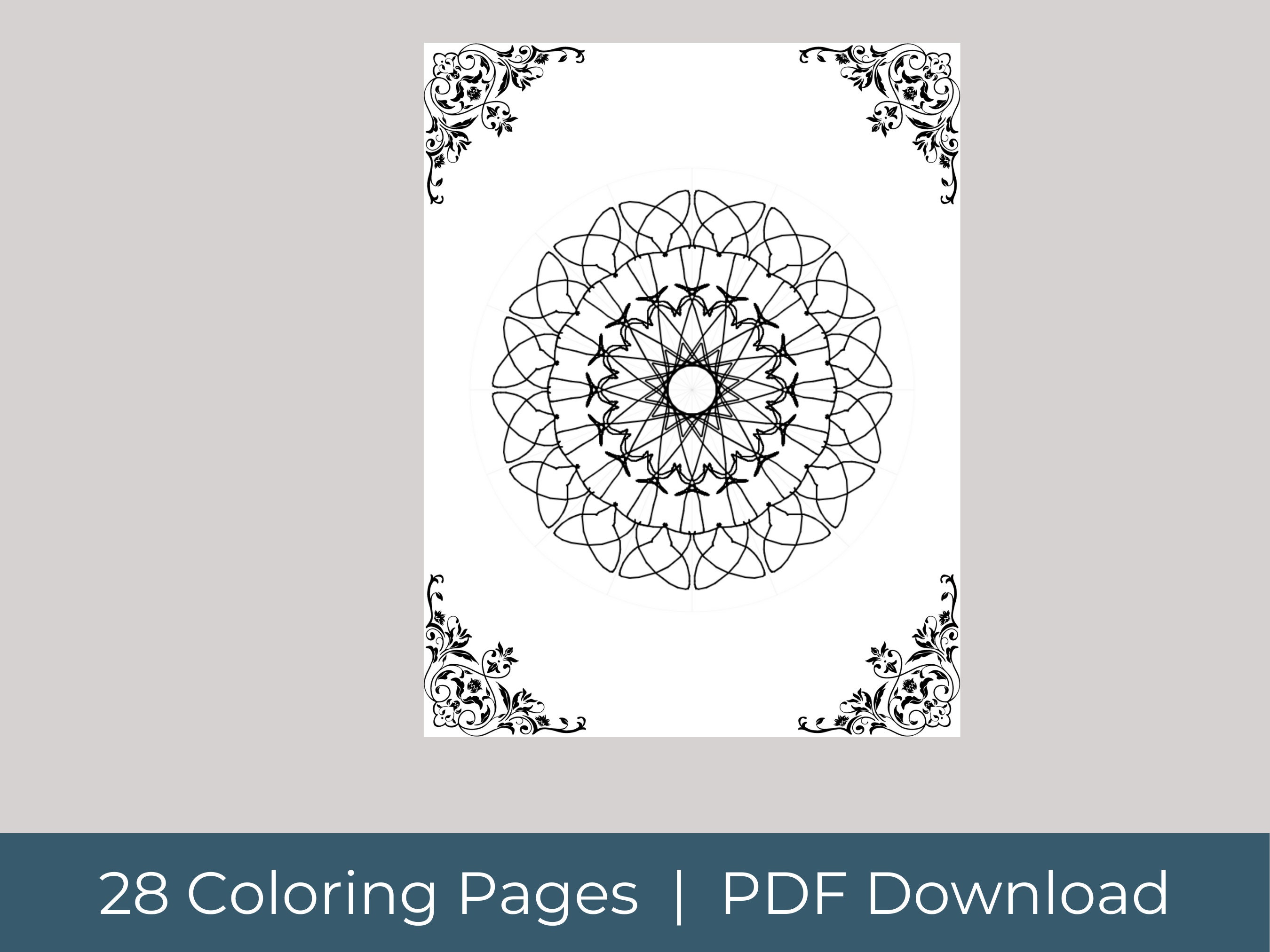 Downloadable Digital Mandala Adult Coloring Book for Relaxation and ...
