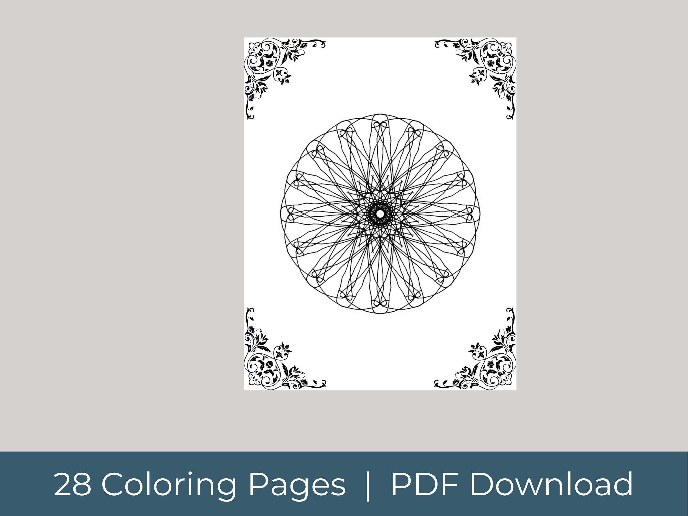 Downloadable Digital Mandala Adult Coloring Book for Relaxation and ...