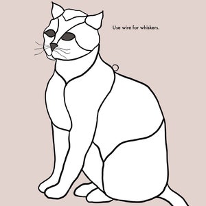 Stained Glass Pattern, Farmhouse Vintage Inspired Cat Gato Pattern