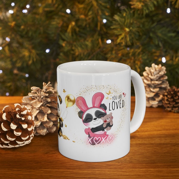 Valentines Day Mug, Ceramic Mug 11oz, Sweet Panda Mug, Beloved Mug, Baby Mug Cute Panda, Gift Mug for Her