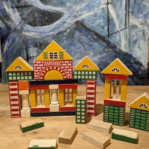 Wooden building toys from the 60's sales