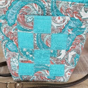 crossbody fabric purse with leather strap