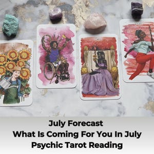 Pronóstico de julio de 2025. Lectura mensual de tarot. Predicciones para el mismo día. ¿Qué nos depara julio? Lectura intuitiva psíquica del mes que viene.