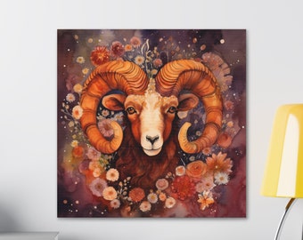 Aries Zodiac Watercolor Print | Beautiful Mystical Digital Print of Aries Zodiac Sign in Watercolor | INSTANT DOWNLOAD