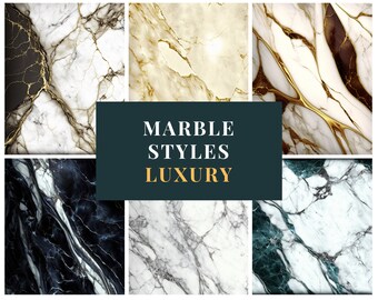 Arrière-plans de style marbre Lot de 32 papiers numériques de luxe | Beaux dessins de marbre abstraits en 8K 300dpi | TÉLÉCHARGEMENT INSTANTANÉ | Moderne, Abstrait