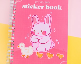Silly Little Sticker Book A5 Cute Bunny Rabbit & Duck Design