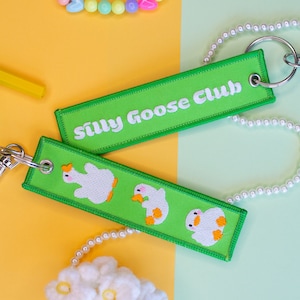 Silly Goose Club Embroidered Jet Tag (Green, Pink & Blue)