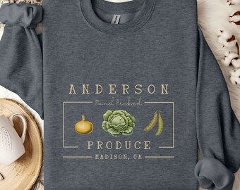 Custom Farm Sweatshirt Local Produce Farmer Personalized Farmer Gift Homestead Shirt Farmer's Market Sweatshirt Vegetable Sweatshirt