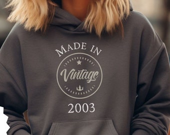 Custom Vintage Birth Year Hooded Sweatshirt Personalized Gift for Women or Men Sweatshirt Custom Birthday Sweatshirt