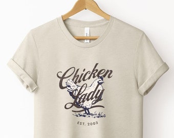 Chicken Lady Tee | Chicken Hen Short Sleeve Tee | Gift for Chicken Lover T-shirt | Mother's Day Gift | Pastel Spring Color Tee